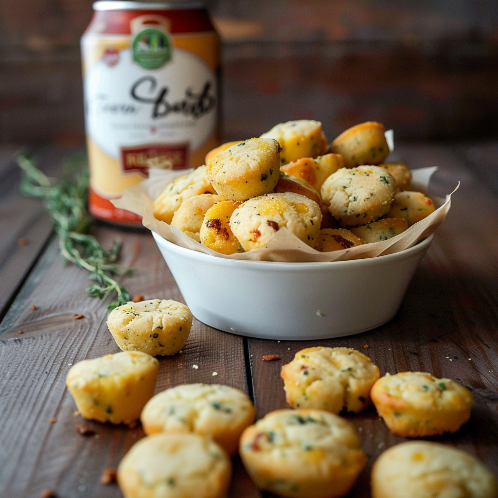 Recipe preparation for Cheddar & Chive Cornbread Muffins