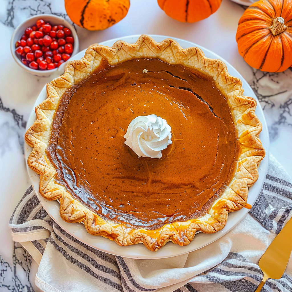 Recipe preparation for Maple-Bourbon Pumpkin Pie