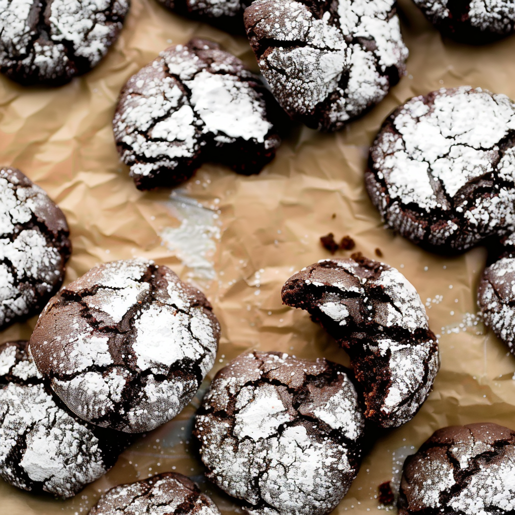 Recipe preparation for Chocolate Crinkle Cookies