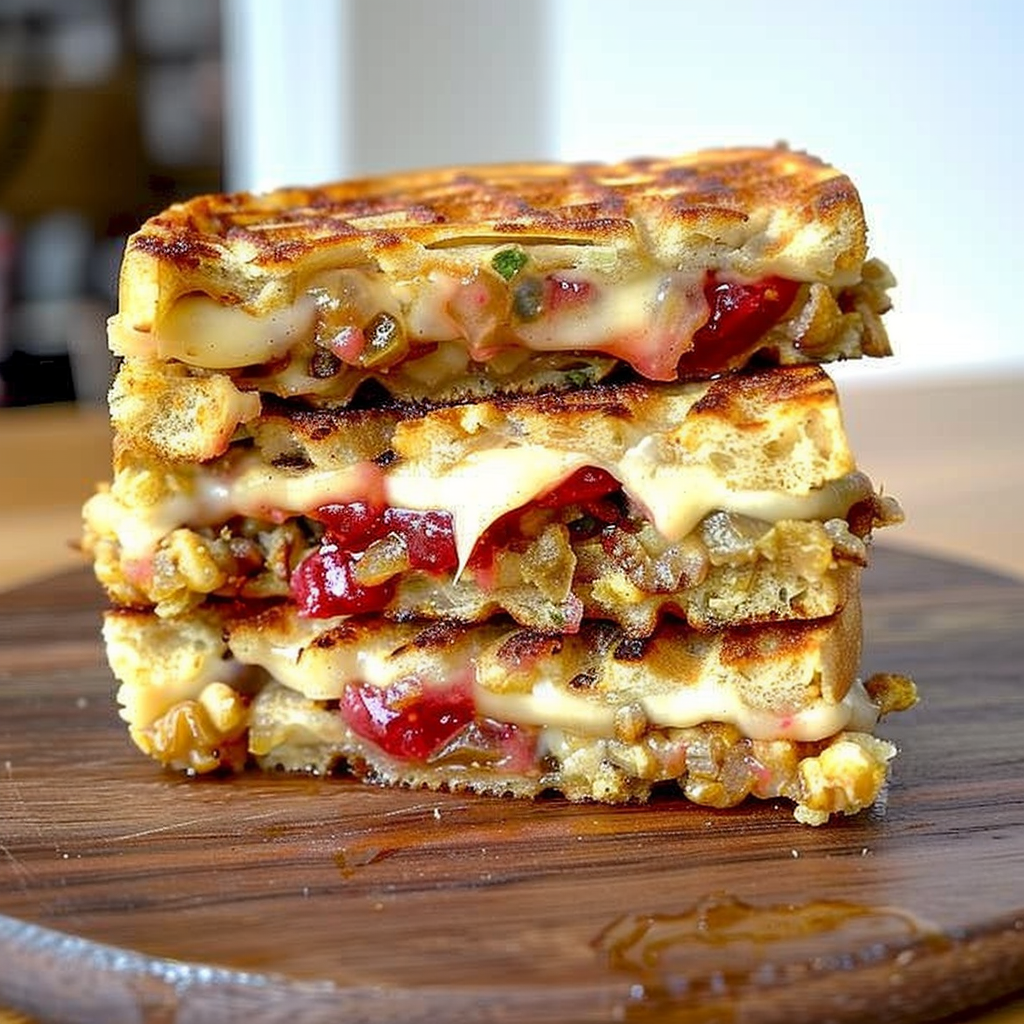 Recipe preparation for Stuffing Waffle Sandwich