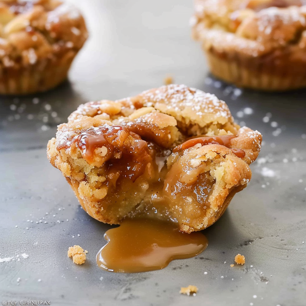 Recipe preparation for Mini Salted Caramel Apple Crumble Cups