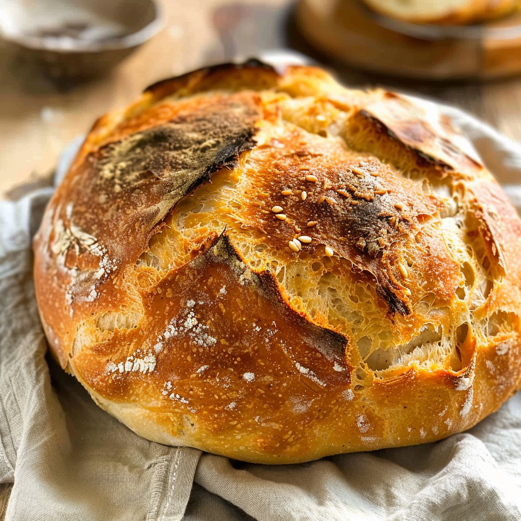 Recipe preparation for No-Knead Crusty Artisan Rolls