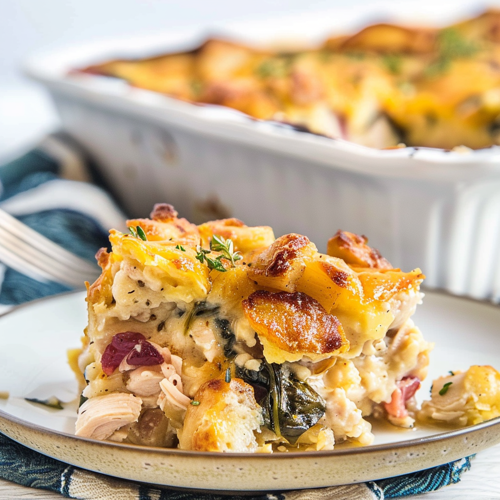 Recipe preparation for Leftover Turkey Cranberry Strata