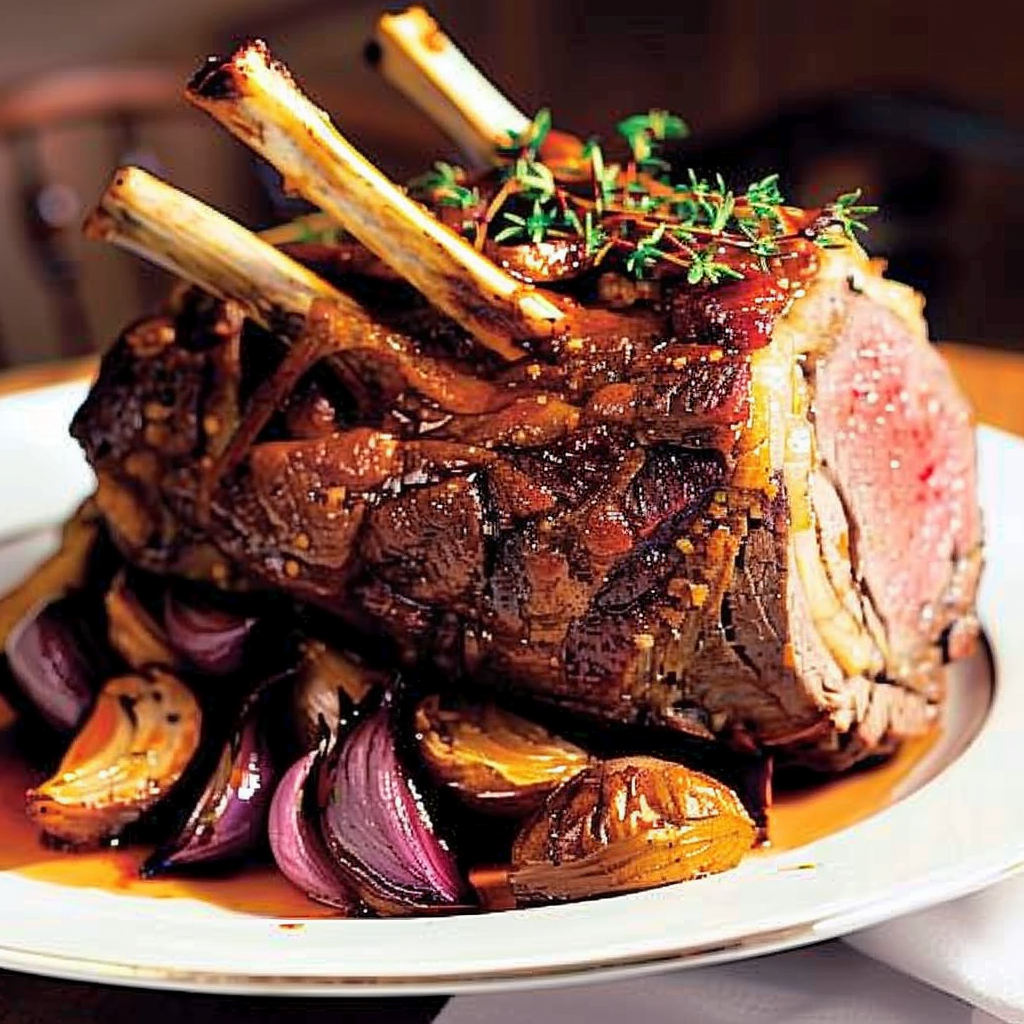 Recipe preparation for Standing Rib Roast with Yorkshire Pudding