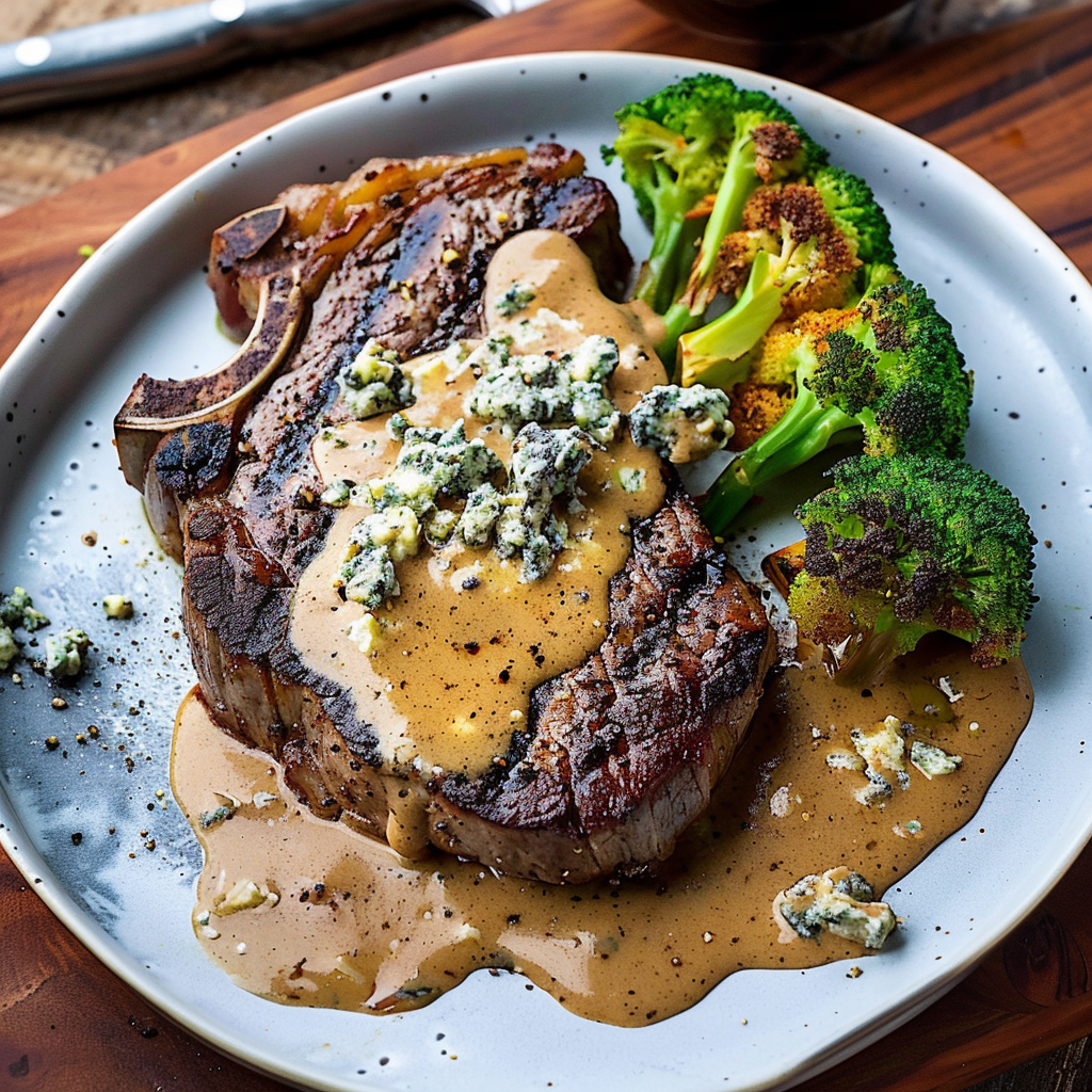 Recipe preparation for Quick Skillet Steak with Blue Cheese Sauce