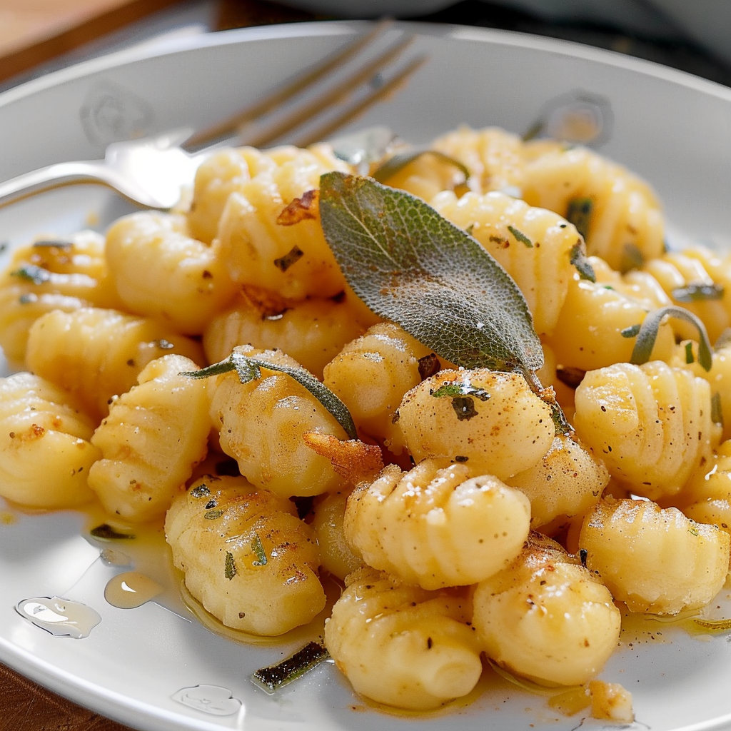 Recipe preparation for Pillowy Gnocchi with Brown Butter Sage