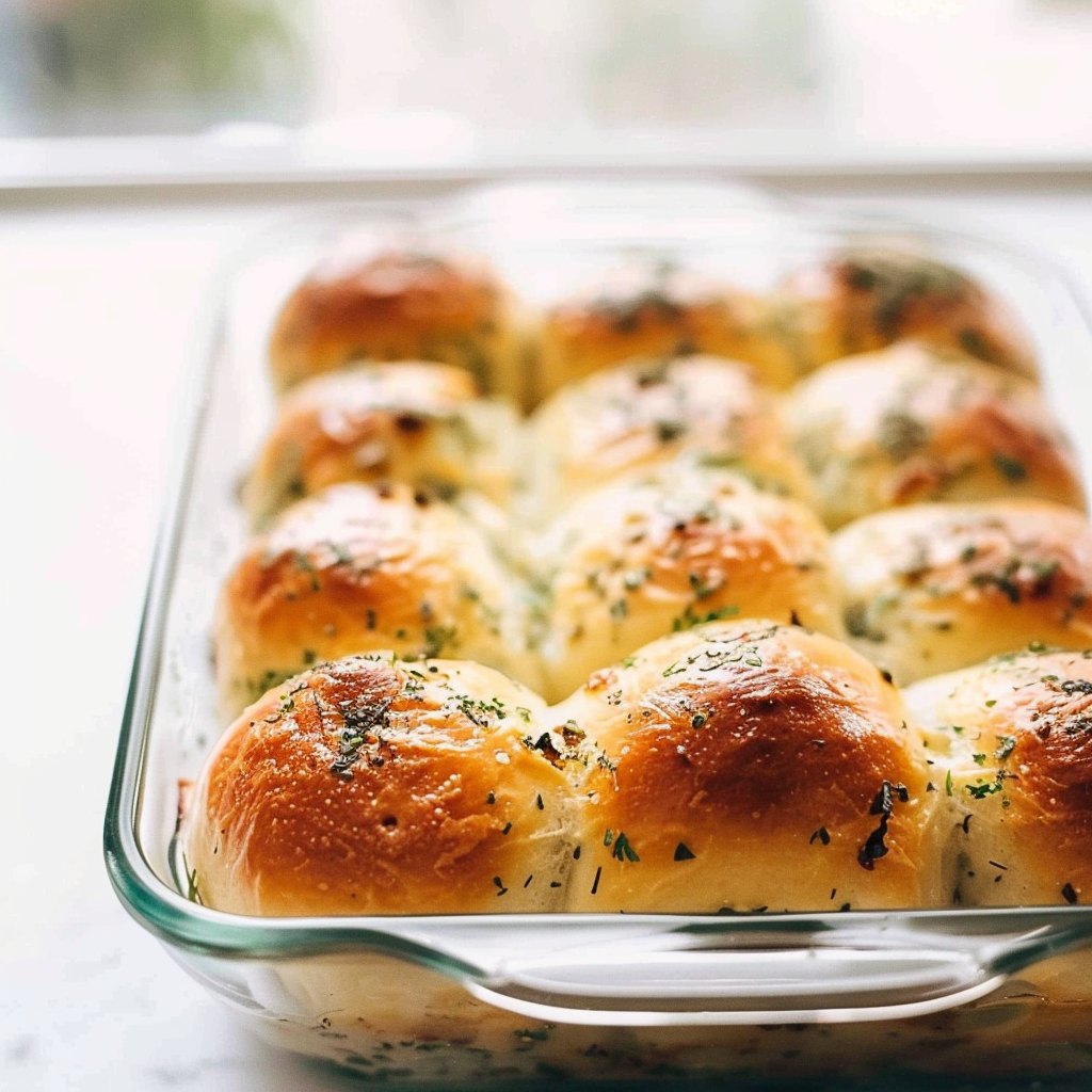 Recipe preparation for Make-Ahead Garlic Herb Rolls