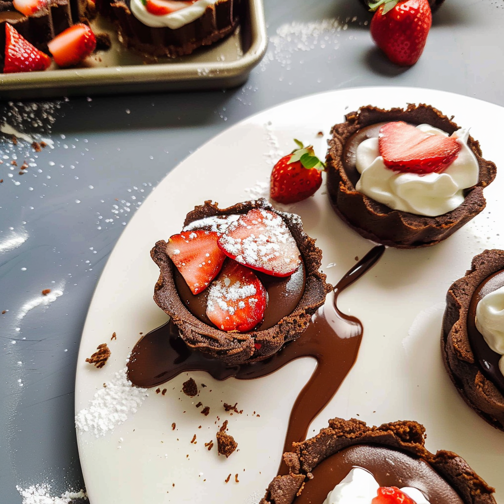 Recipe preparation for Mini Chocolate Silk Tarts