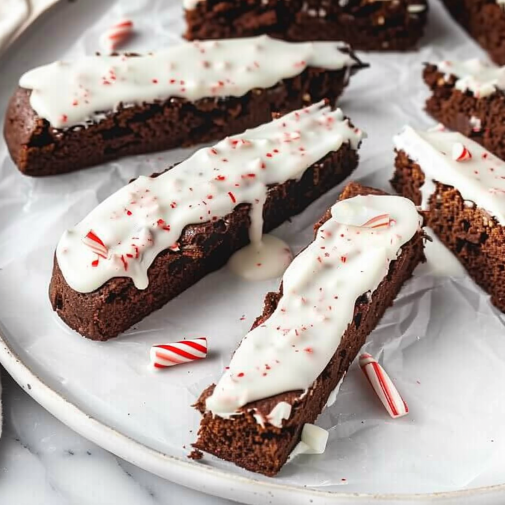 Recipe preparation for Chocolate Peppermint Biscotti