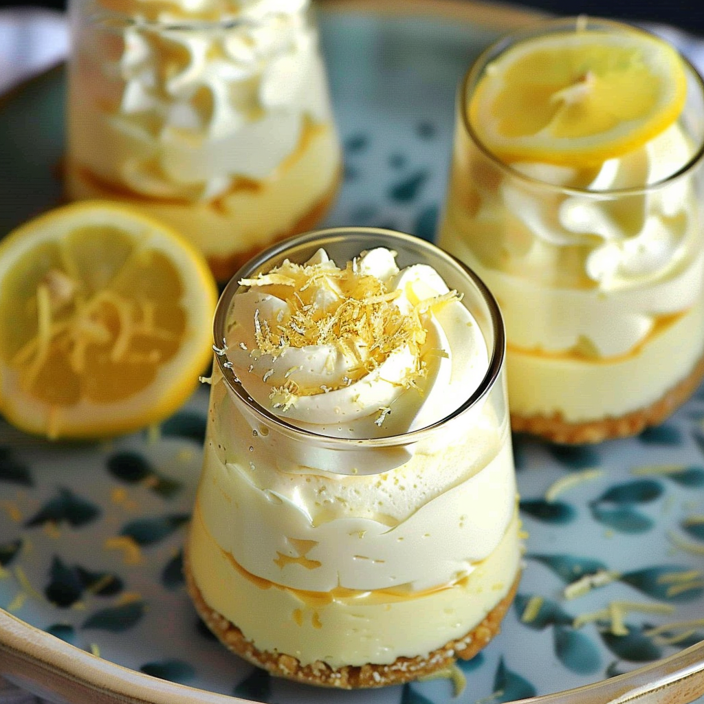 Recipe preparation for Mini No-Bake Lemon and Vanilla Mousse Cups