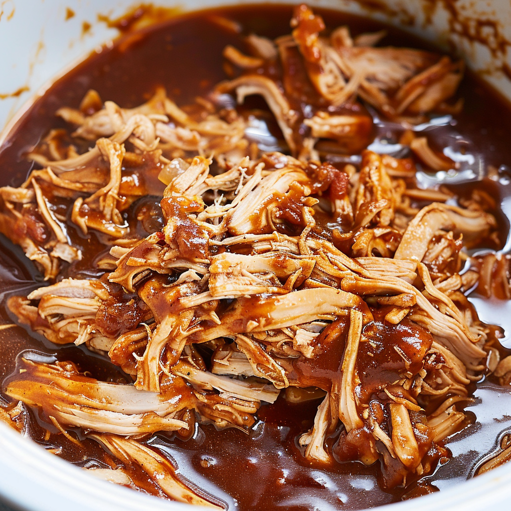 Recipe preparation for Easy Slow Cooker BBQ Pulled Chicken