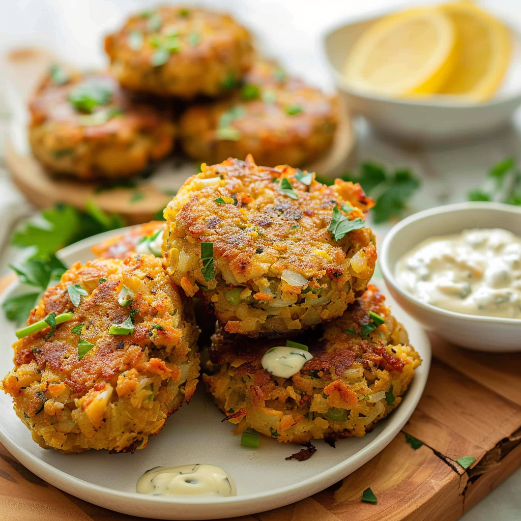 Recipe preparation for Miniature Crab Cakes with Lemon Aioli