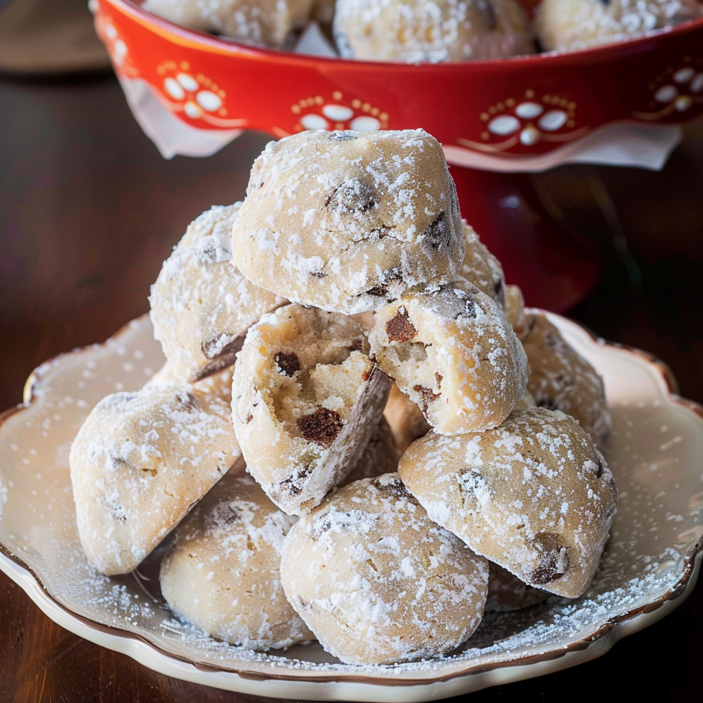 Recipe preparation for Chocolate Chip Snowball Cookies
