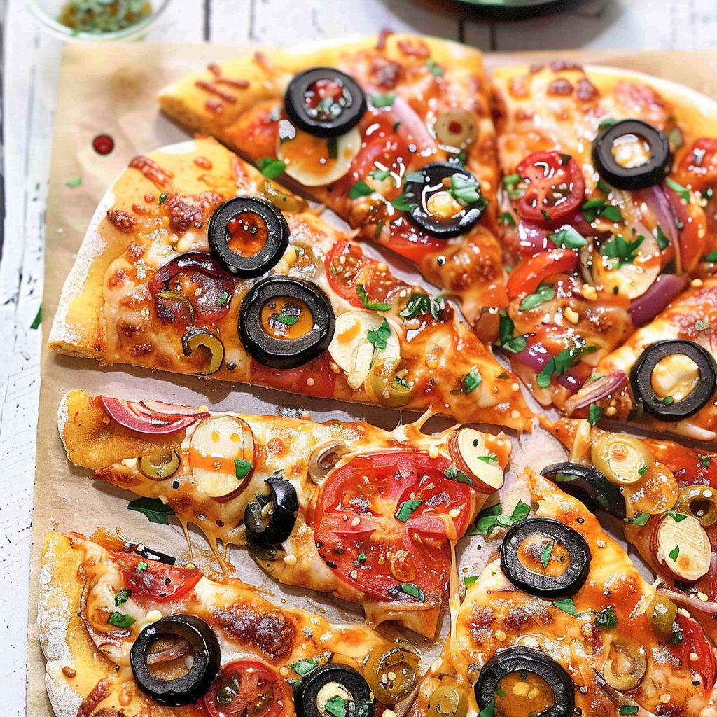 Recipe preparation for Hot Honey Feta Flatbread Pizza