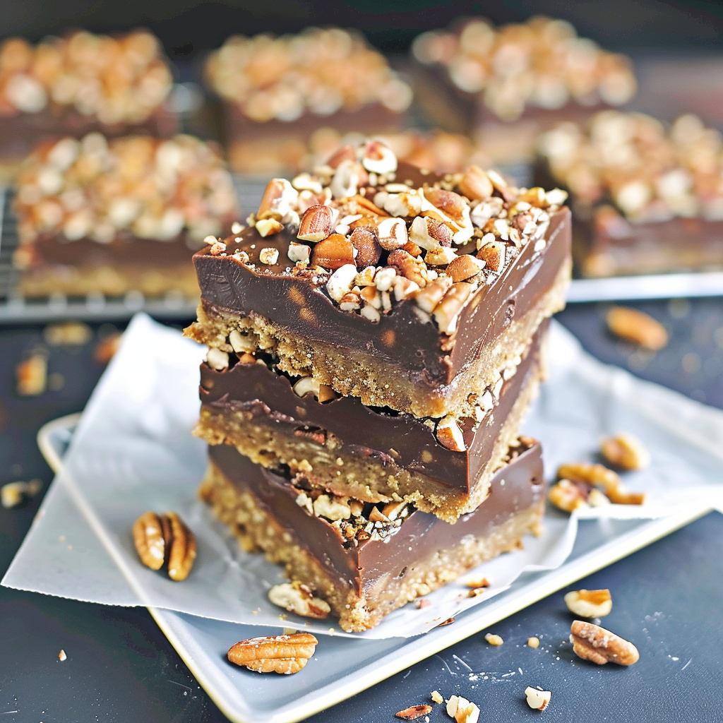 Recipe preparation for No-Bake Paleo Chocolate Pecan Bars