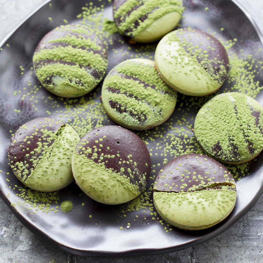 Recipe preparation for Matcha Snowflake Shortbread Cookies