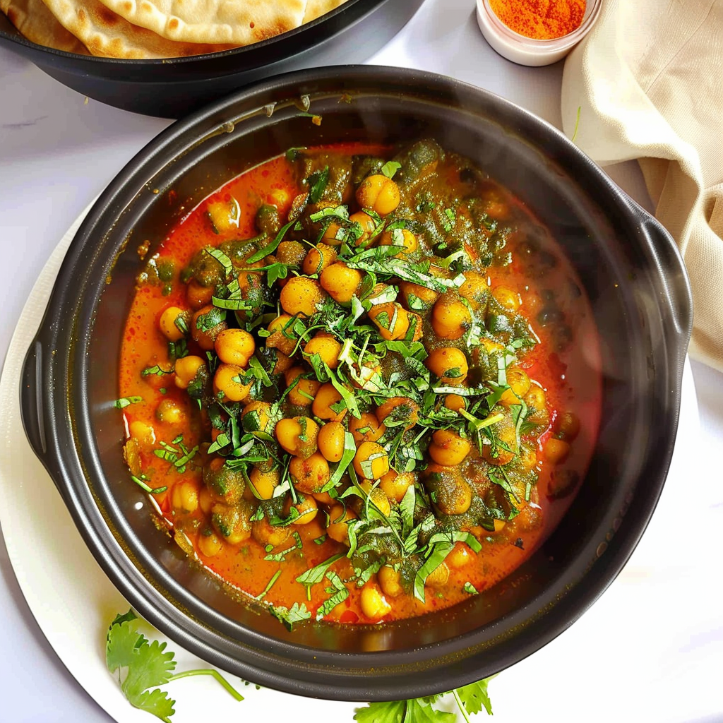 Recipe preparation for Slow Cooker Chickpea & Coconut Curry