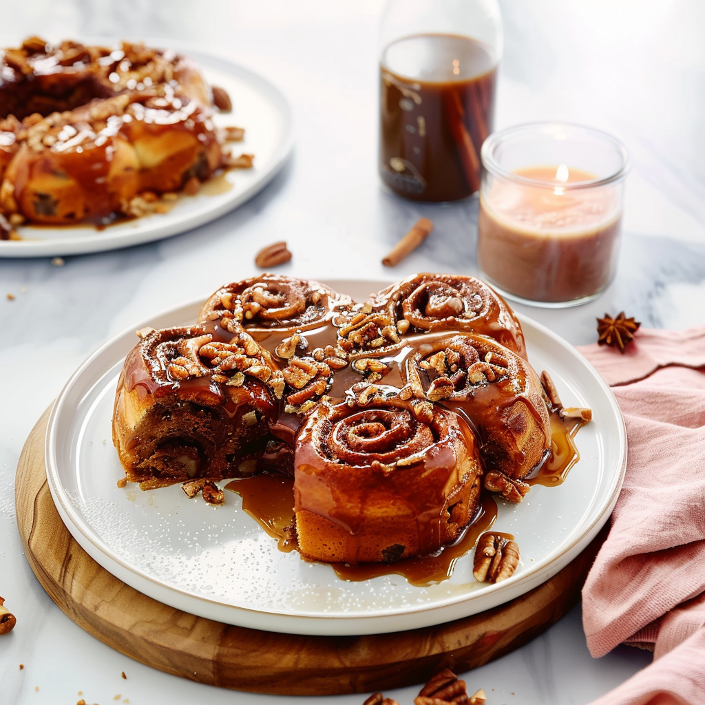 Recipe preparation for Rum-Soaked Fig & Walnut Sticky Buns