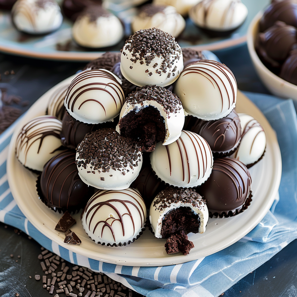 Recipe preparation for Hot Chocolate Oreo Truffles