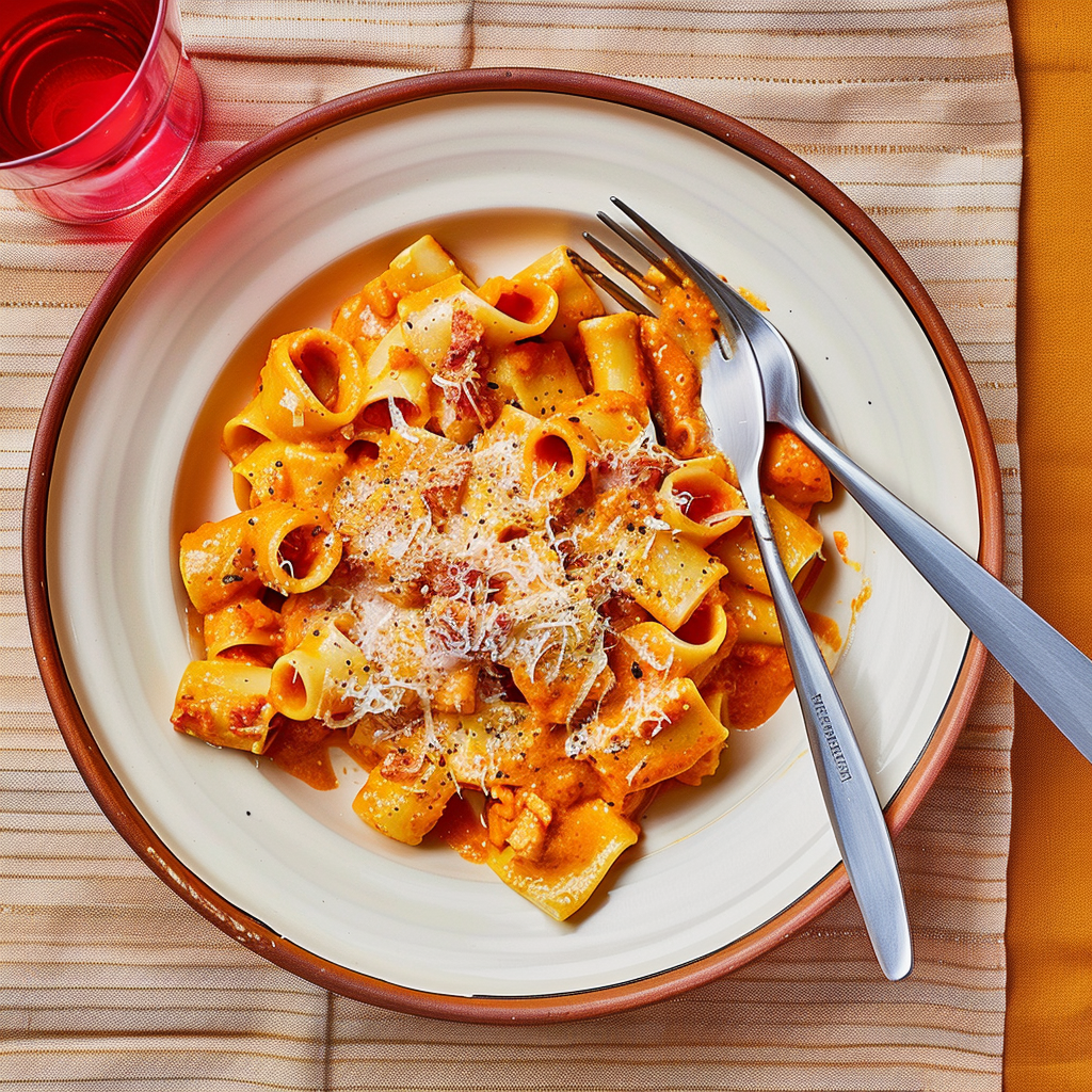 Recipe preparation for Creamy pumpkin pasta