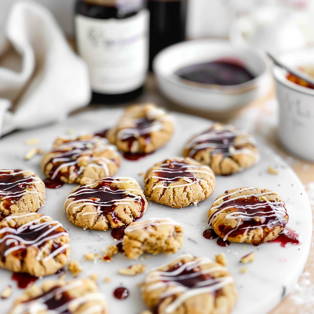 Recipe preparation for Pistachio Raspberry Thumbprint Cookies
