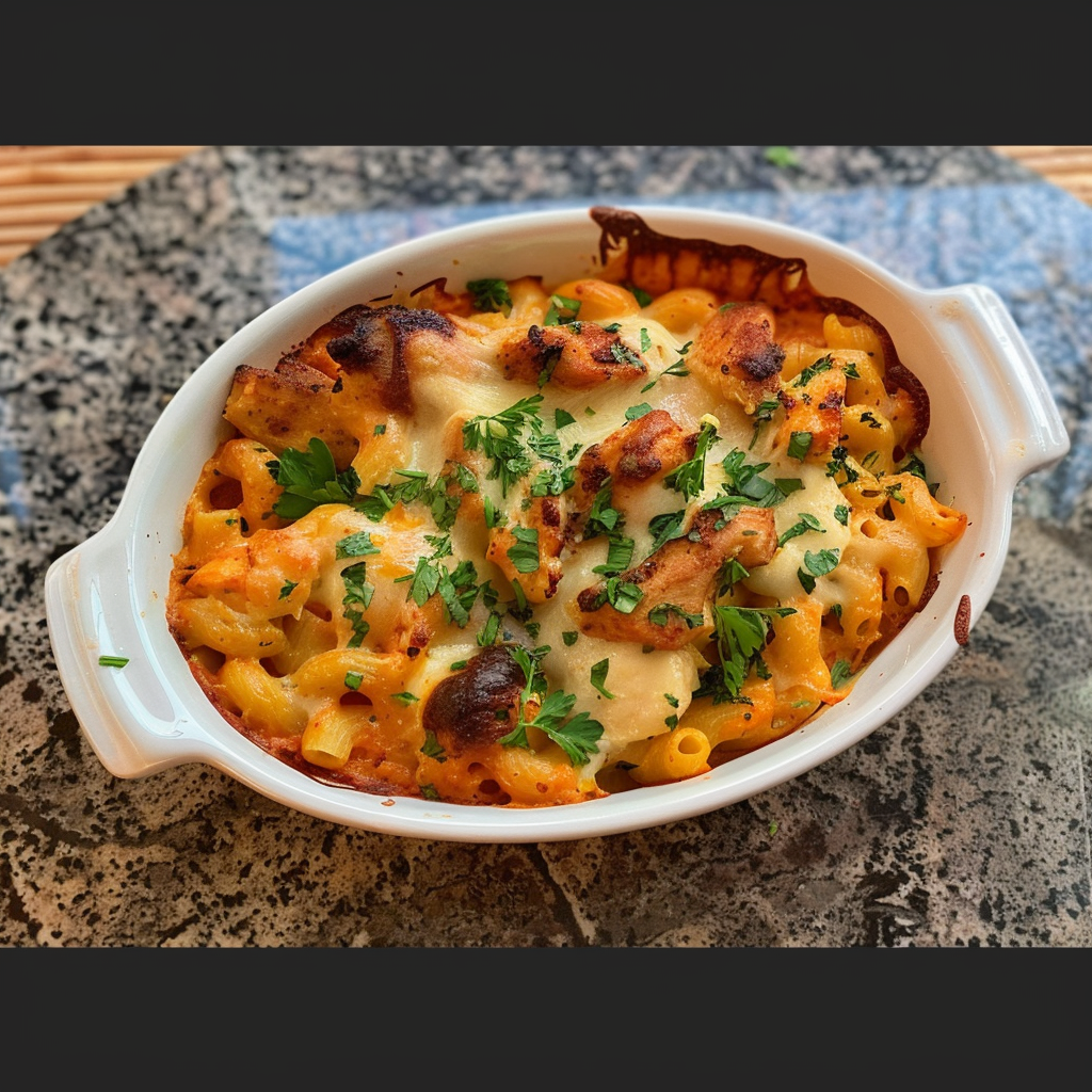 Recipe preparation for Butter-Chicken Mac ‘n’ Cheese