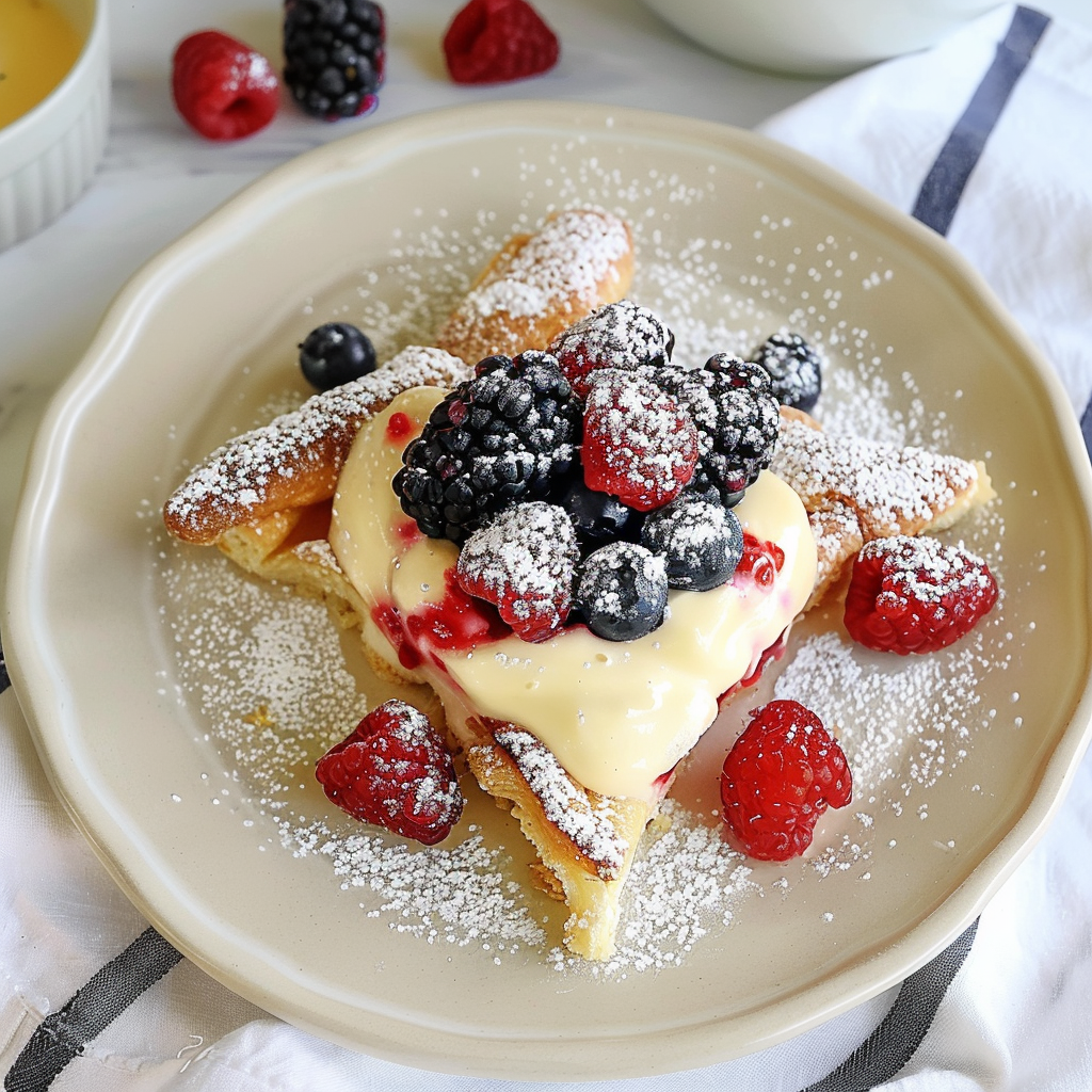 Recipe preparation for Gluten-Free Puff Pastry Berry Custard