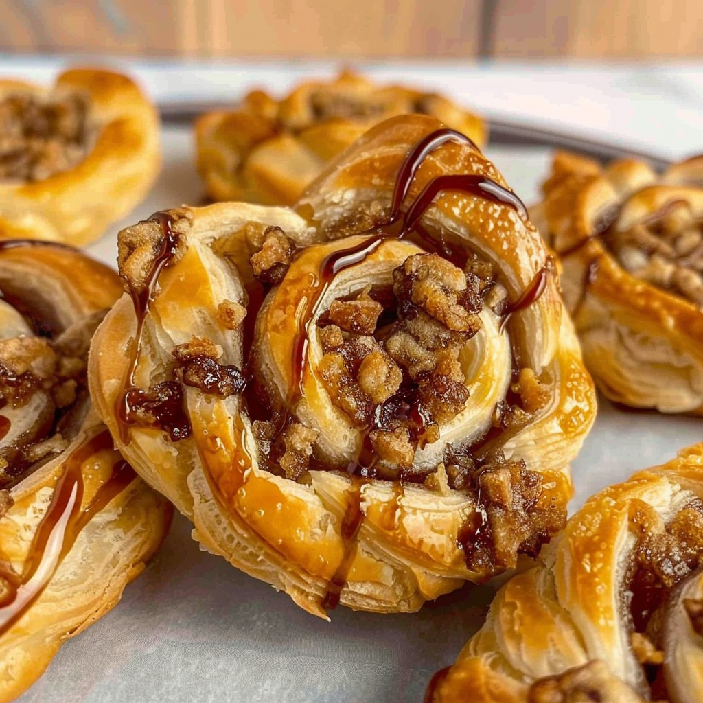 Recipe preparation for Puff Pastry Cinnamon Honey Spirals