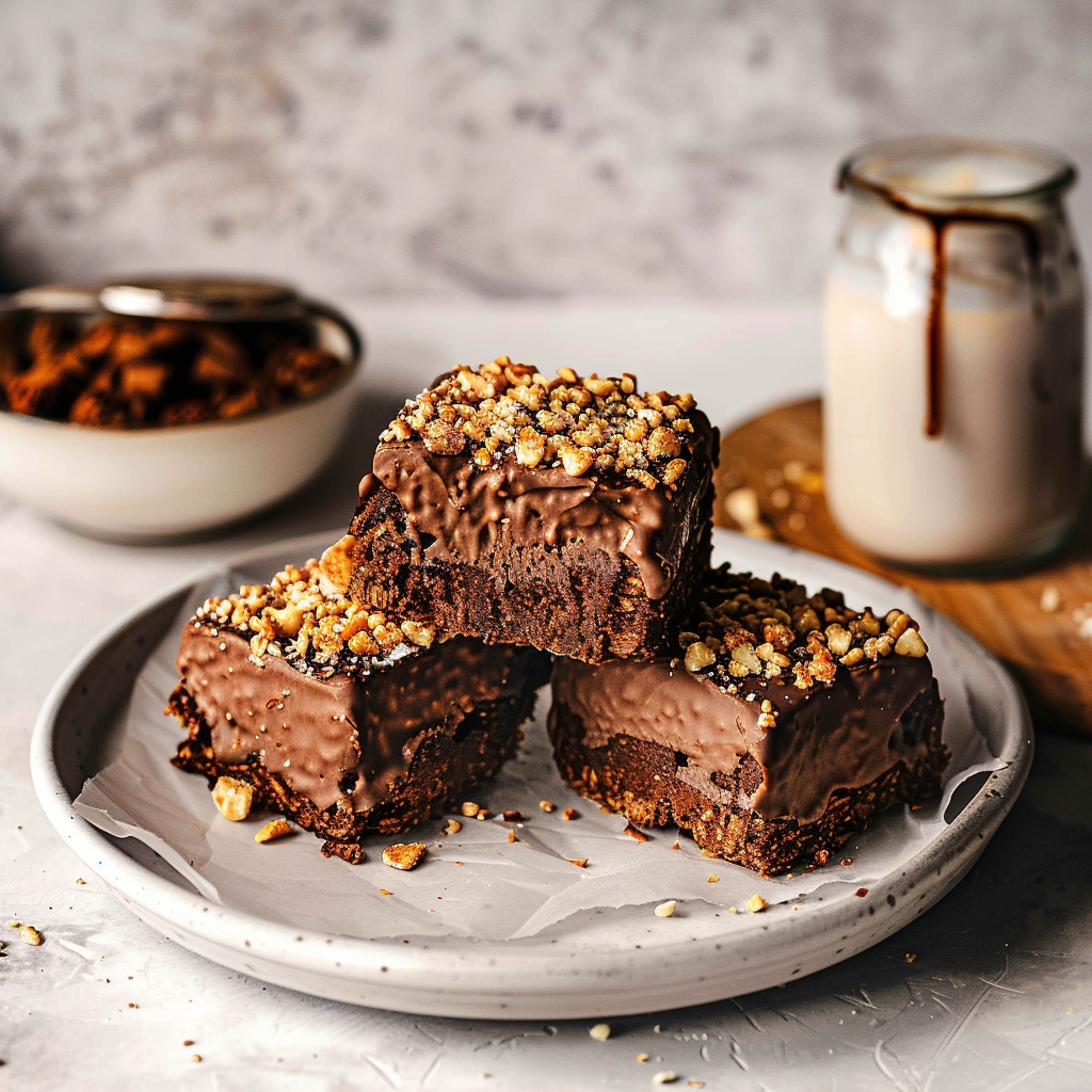 Recipe preparation for Chocolate Hazelnut Christmas Squares