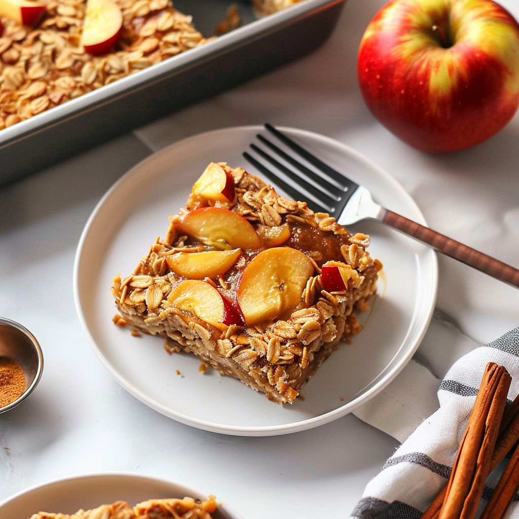 Recipe preparation for Spiced Apple Oatmeal Breakfast Bake