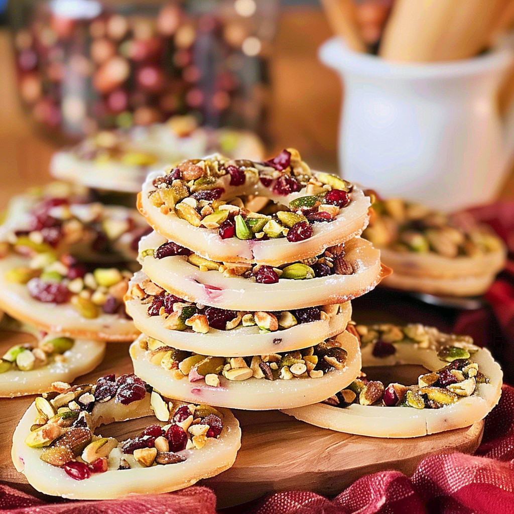 Recipe preparation for Festive Cranberry Pistachio Finger Food Medallions