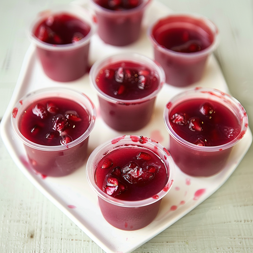 Recipe preparation for Pomegranate & Citrus Jelly Shots