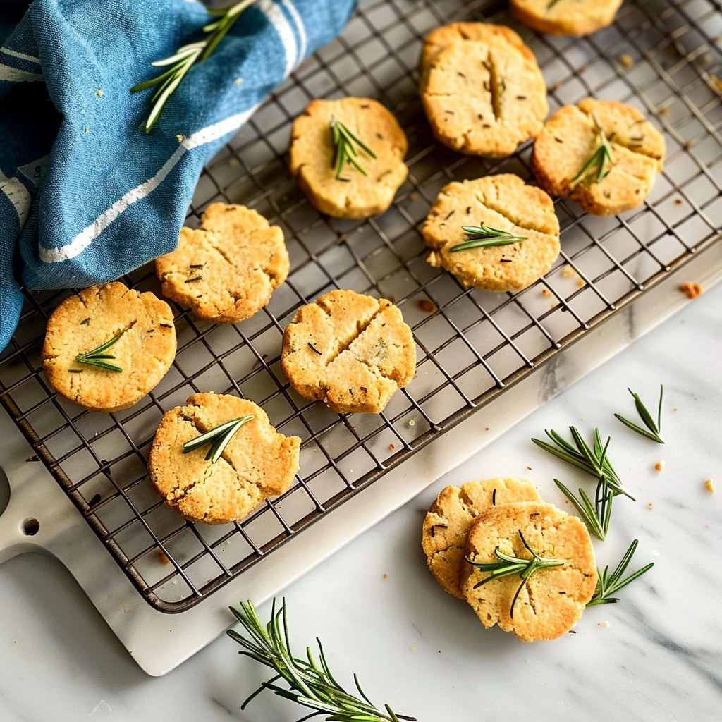 Recipe preparation for Rosemary and Parmigiano Reggiano Shortbread