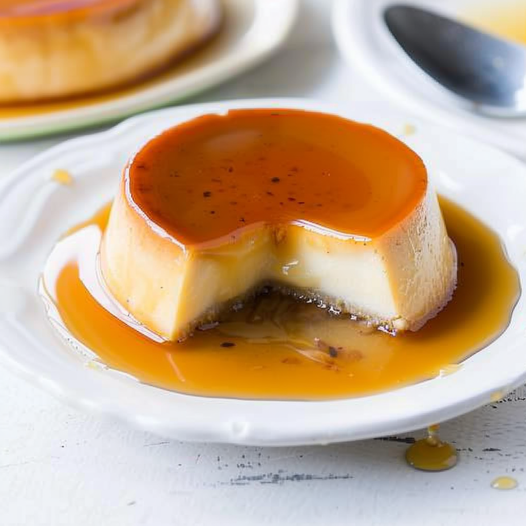 Recipe preparation for Vanilla Bean Crème Caramel