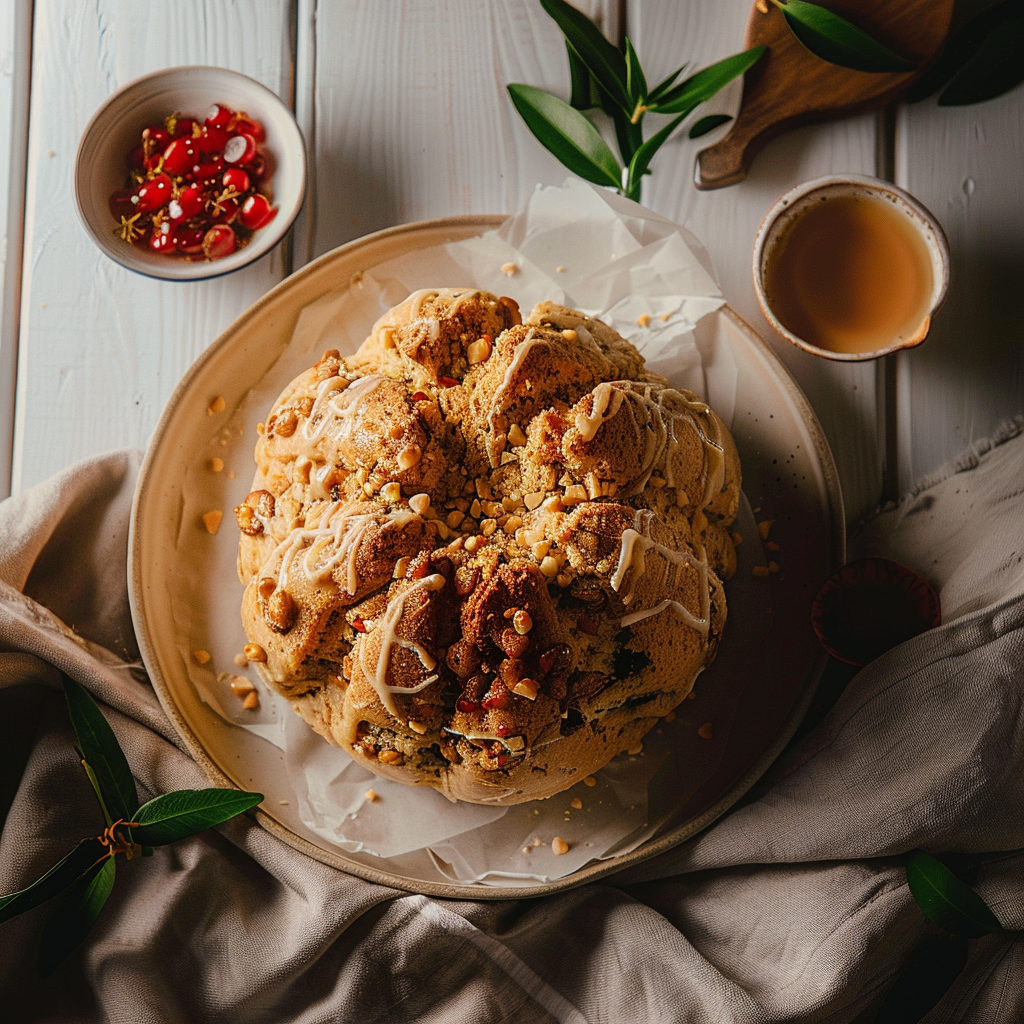 Recipe preparation for Damper with Macadamia Oil and Dukkah