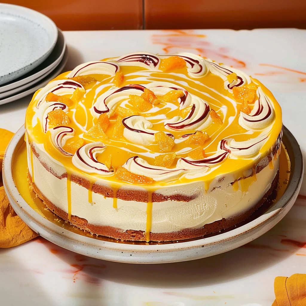 Recipe preparation for Mango Weiss-style Ice Cream Cake