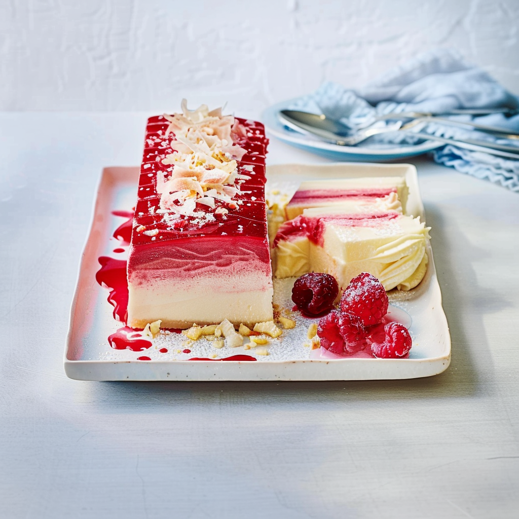 Recipe preparation for Coconut & Raspberry Semifreddo