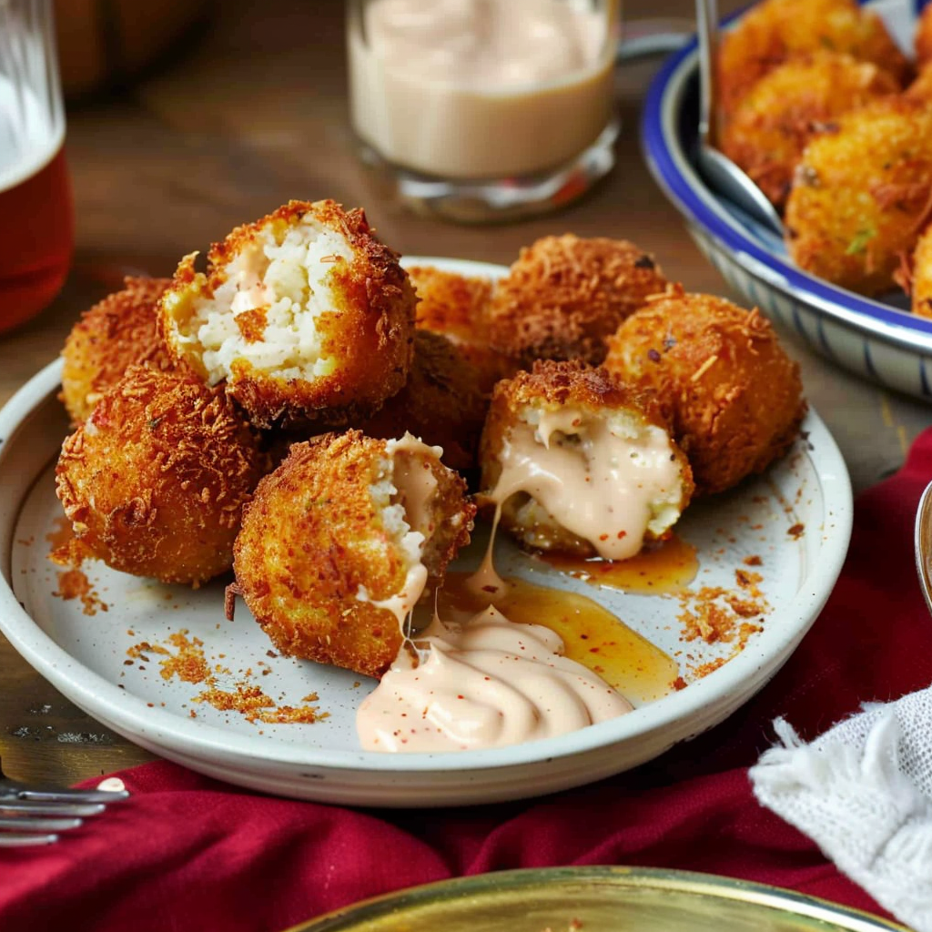 Recipe preparation for Serrano Ham & Manchego Croquettes