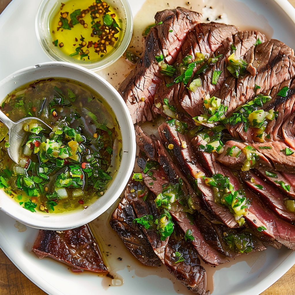 Recipe preparation for Garlic-Heavy Chimichurri Skirt Steak