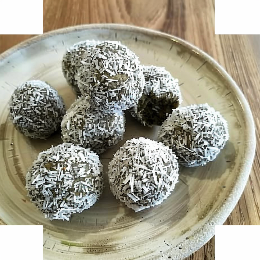 Recipe preparation for Spirulina & Coconut Energy Truffles