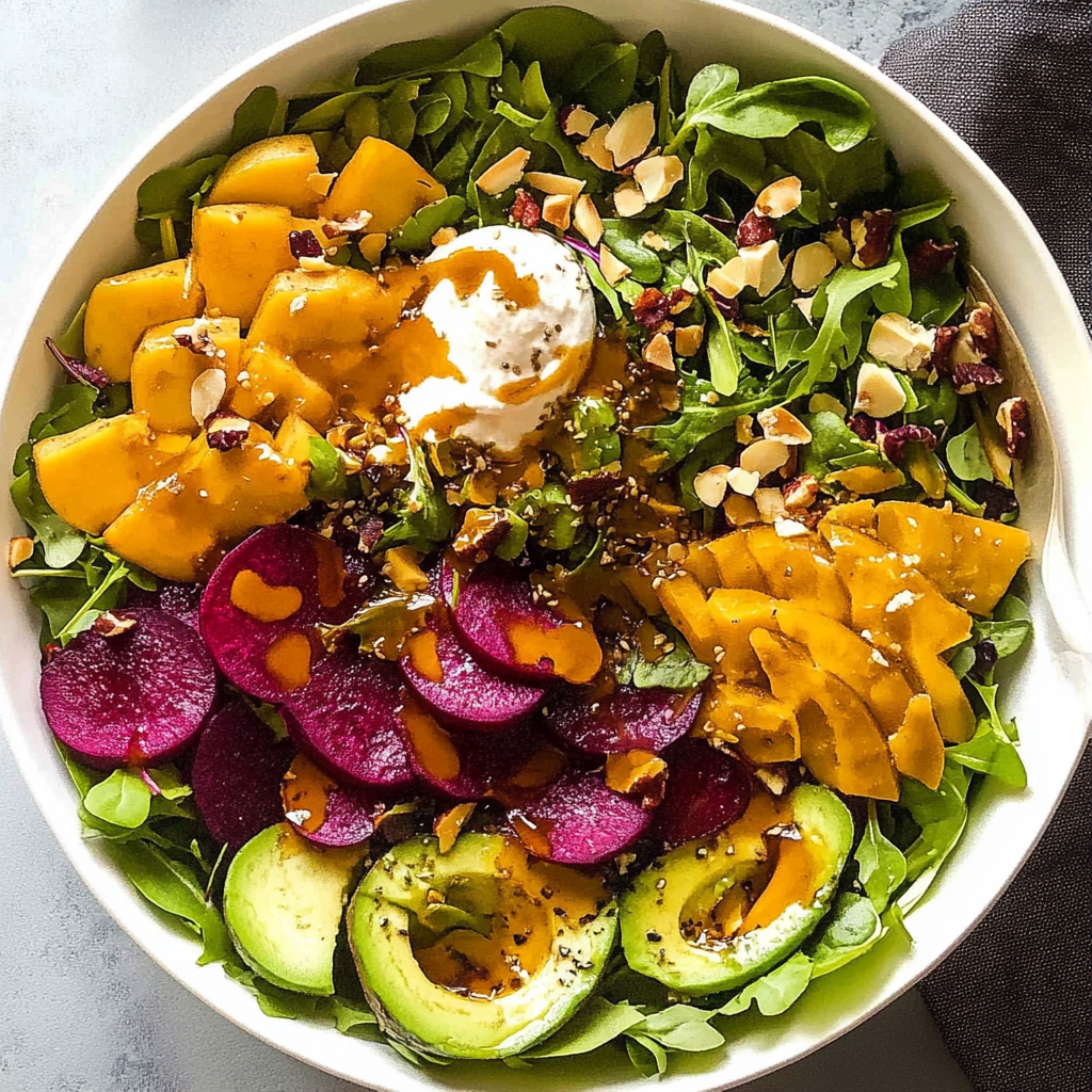 Recipe preparation for Roasted Beet & Avocado Harvest Bowl