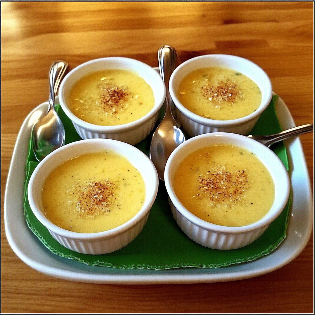 Recipe preparation for Spirulina-Vanilla Bean Custard