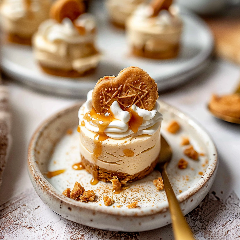 Recipe preparation for Mini Biscoff Cheesecake Cups
