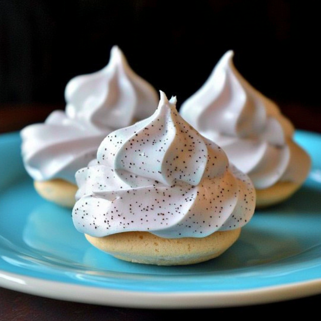Recipe preparation for Vanilla Bean Meringue Kisses