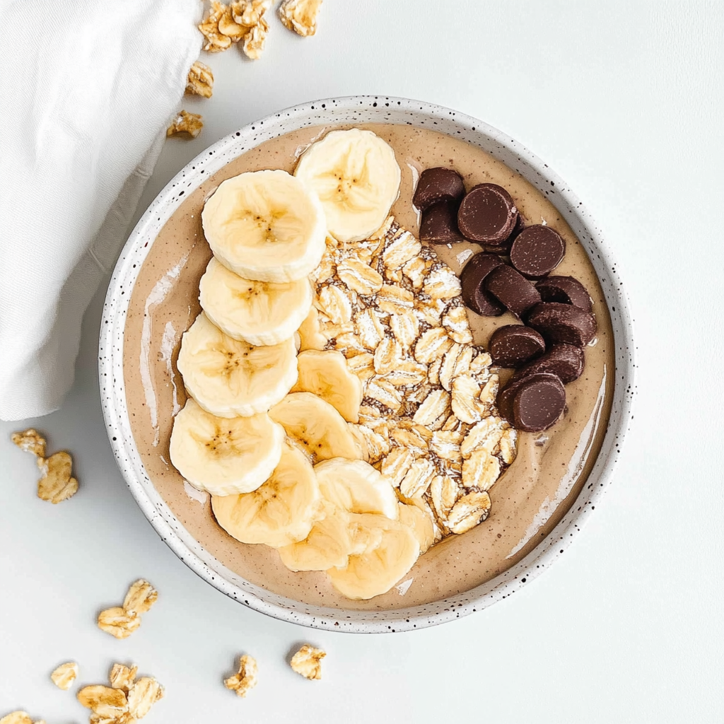 Recipe preparation for Smoothie Bowl with Banana-Vanilla Swir