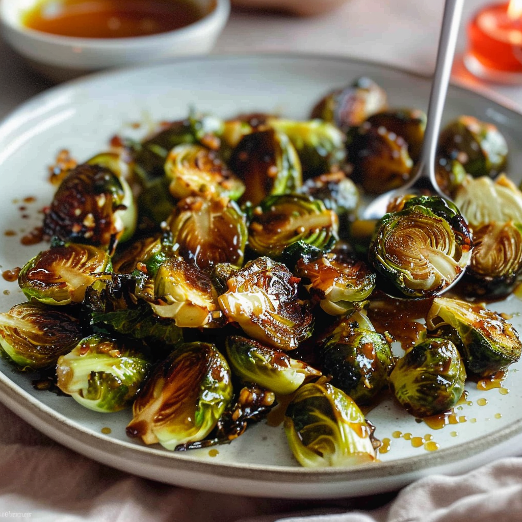 Recipe preparation for Hot Honey Brussels Sprouts