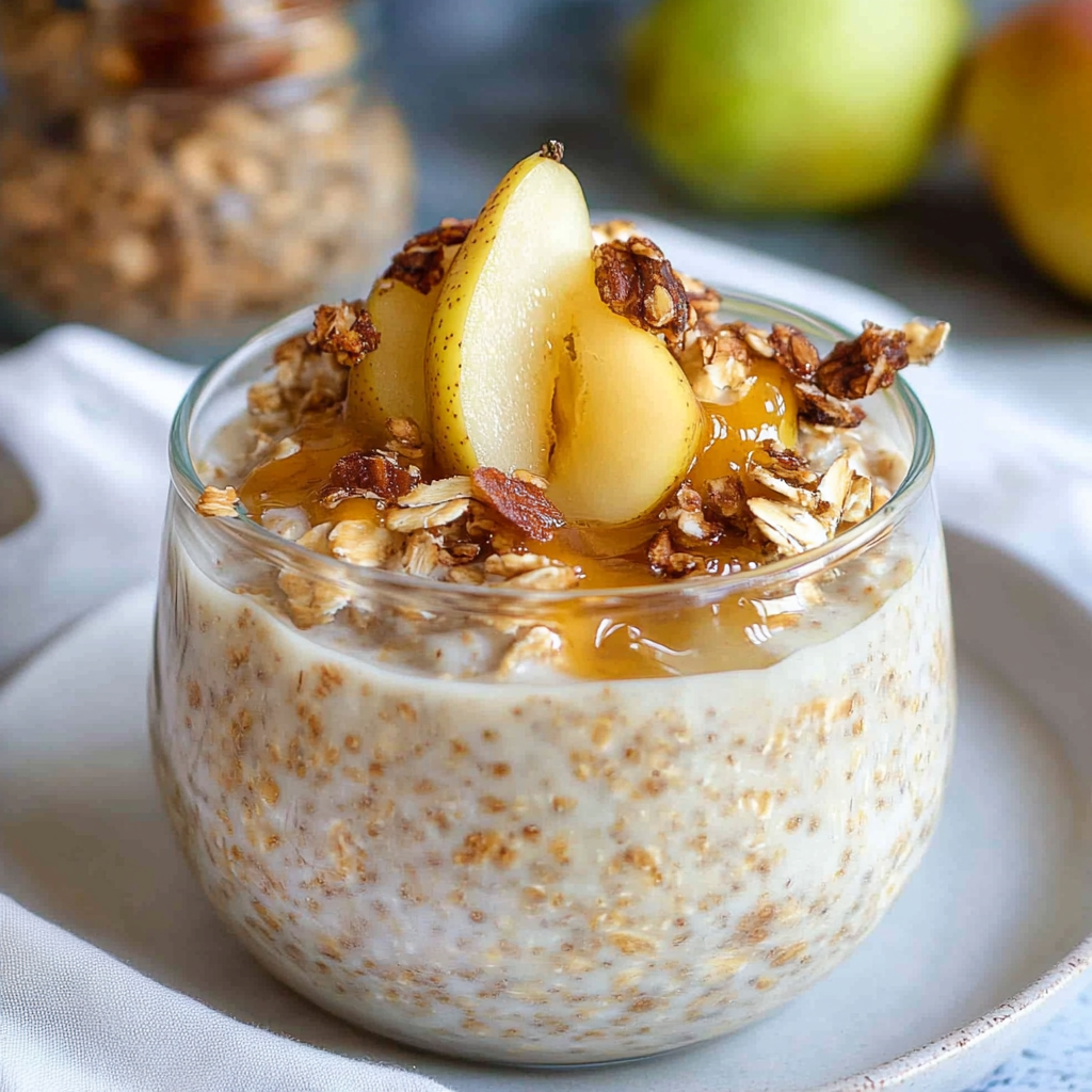 Recipe preparation for Winter Pear Overnight Oats