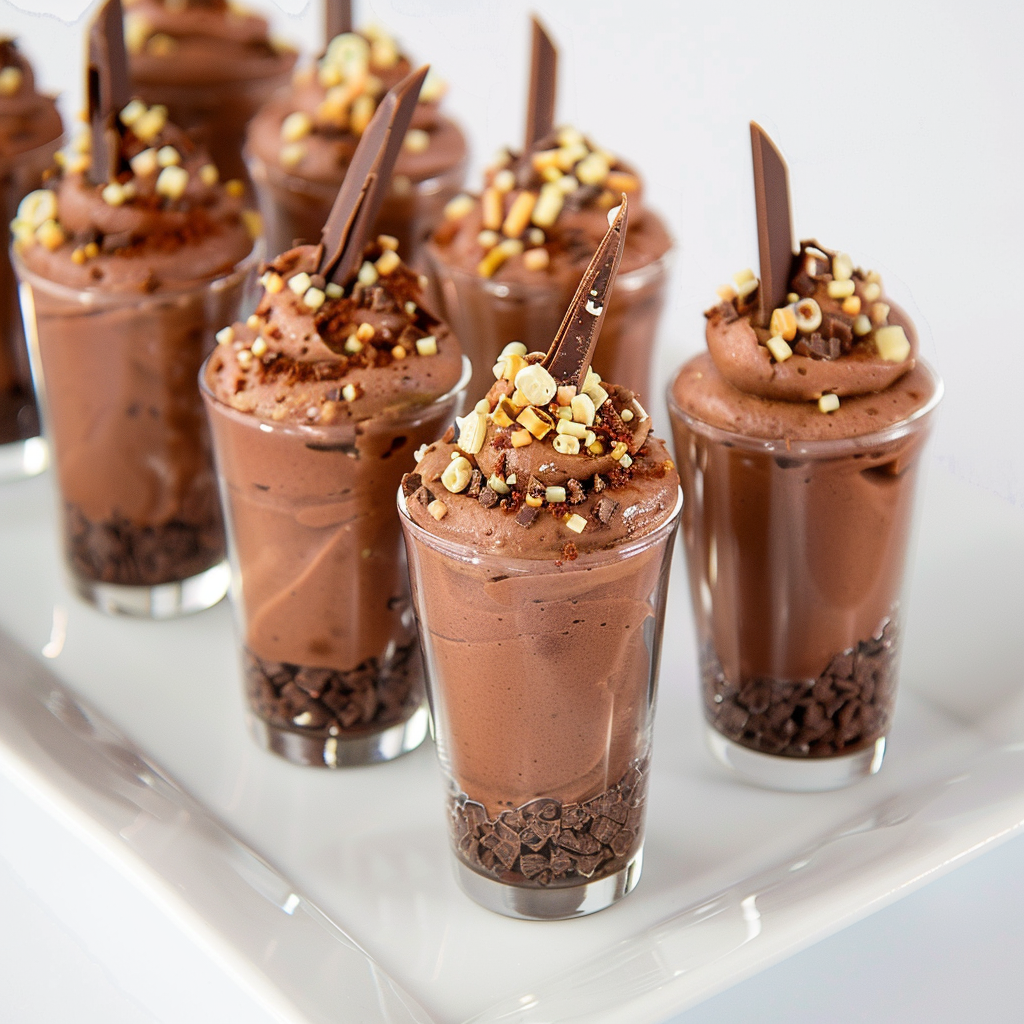 Recipe preparation for Confetti Chocolate Mousse Mini Cups