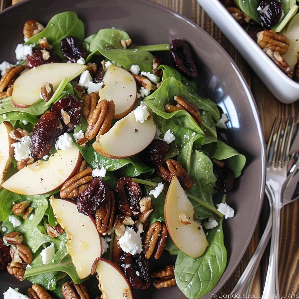 Recipe preparation for Pear & Pecan Winter Greens Salad