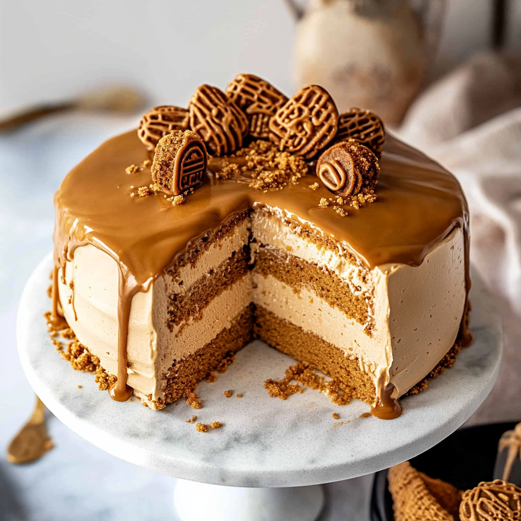 Recipe preparation for Biscoff Cookie Butter Cake